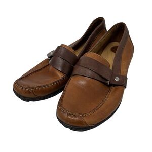 Bass Brown Saddle Leather Loafers Boat Shoes 7.5